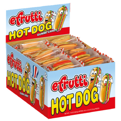 eFrutti Gummi Hot Dogs 9 g (60 Pack) Exotic Candy Wholesale Montreal Quebec Canada