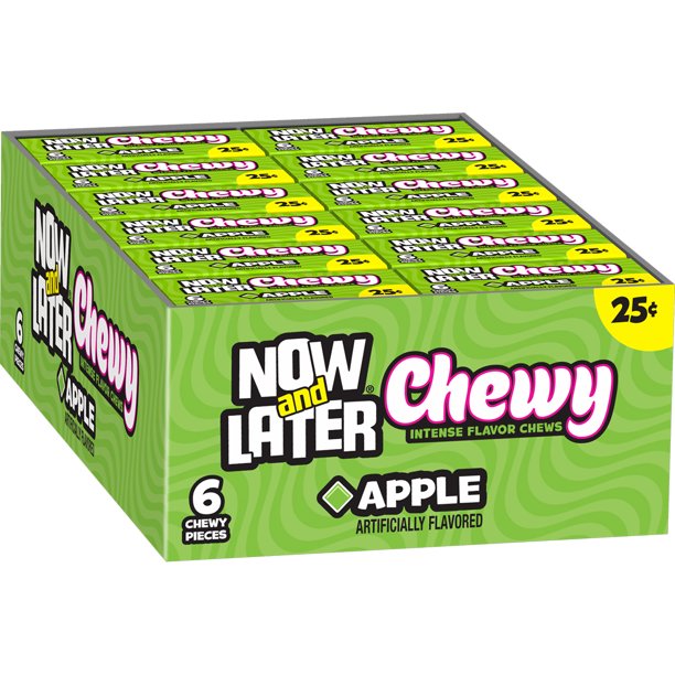 Now and Later 6-Piece Apple Chewy Candy 26 g (24 Pack) Exotic Candy Wholesale Montreal QUebec Canada