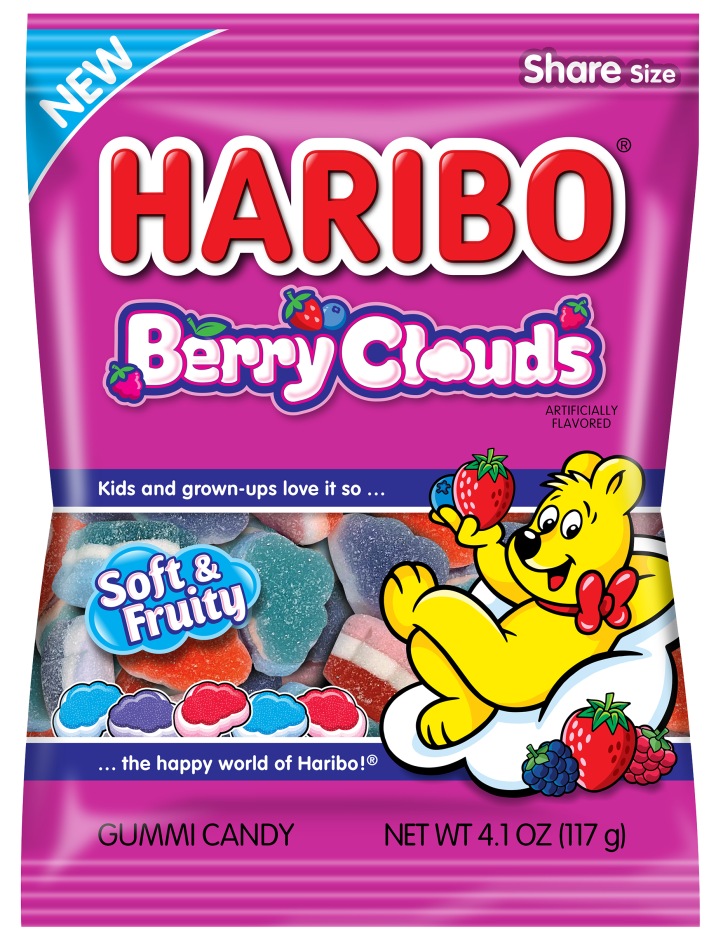 Haribo Berry Clouds Peg Bag  117 g (12 Pack) Exotic Candy Wholesale Montreal Quebec Canada