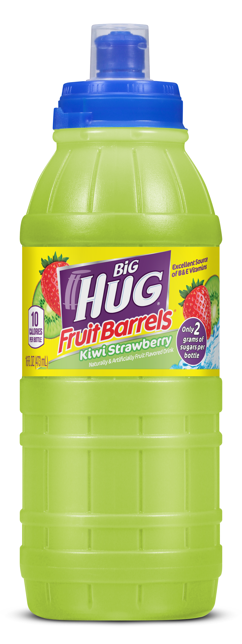 Big Hug Fruit Barrel Kiwi Strawberry Sports Cap 473 mL (24 Pack) Exotic Drinks Wholesale Montreal Quebec Canada