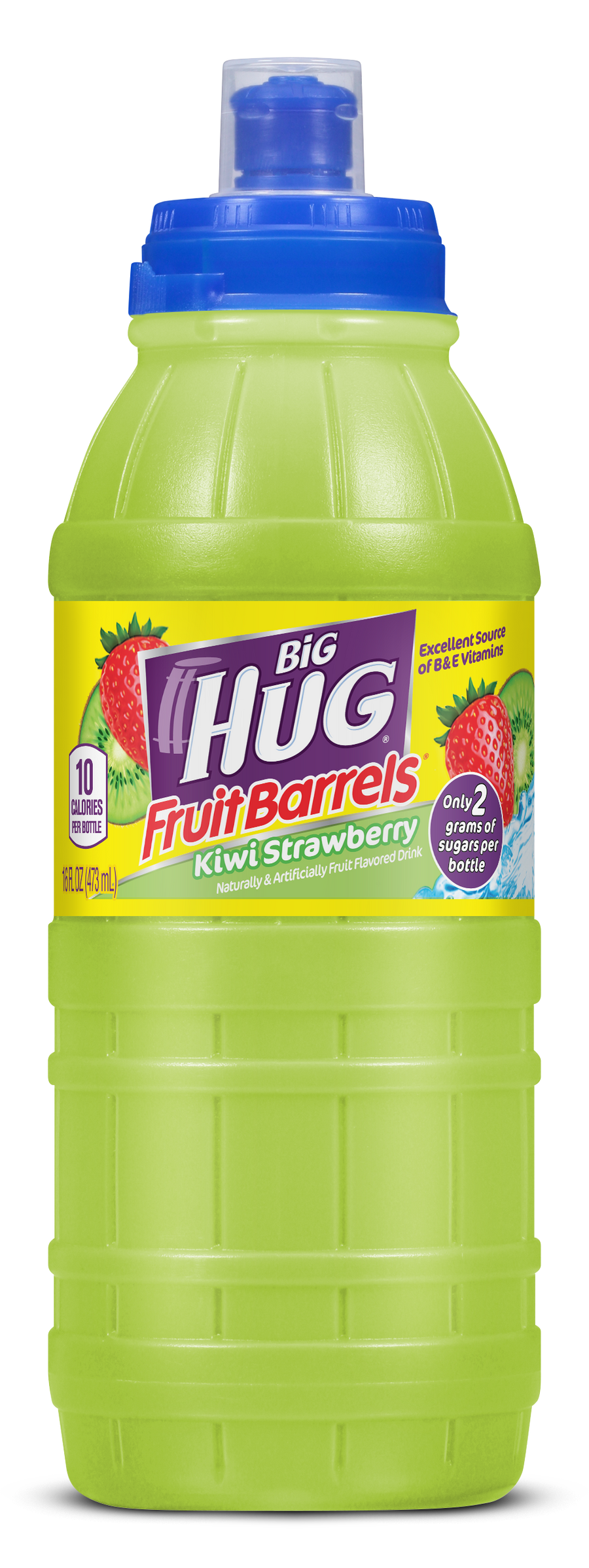 Big Hug Fruit Barrel Kiwi Strawberry Sports Cap 473 mL (24 Pack) Exotic Drinks Wholesale Montreal Quebec Canada