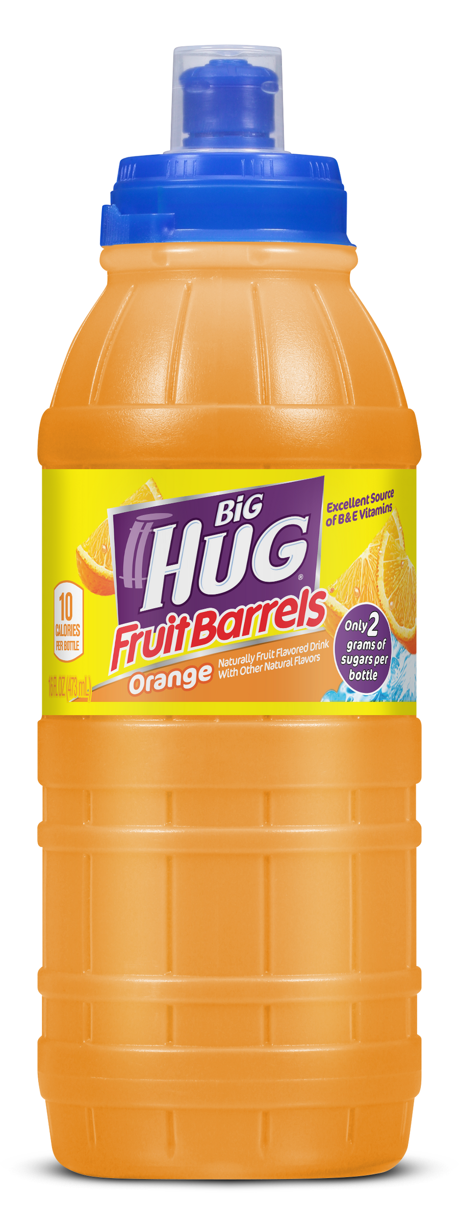 Big Hug Fruit Barrel Orange Sports Cap 473 mL (24 Pack) Exotic Drinks Wholesale Montreal Quebec Canada