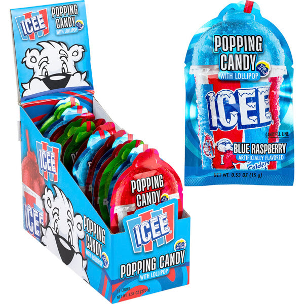 Icee Popping Candy with Lollipop 15 g (18 Pack) Exotic Candy Wholesale Montreal Quebec Canada