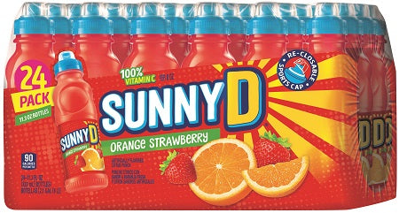 SunnyD Orange Strawberry 333 mL (24 Pack) Exotic Drinks Wholesale Montreal Quebec Canada