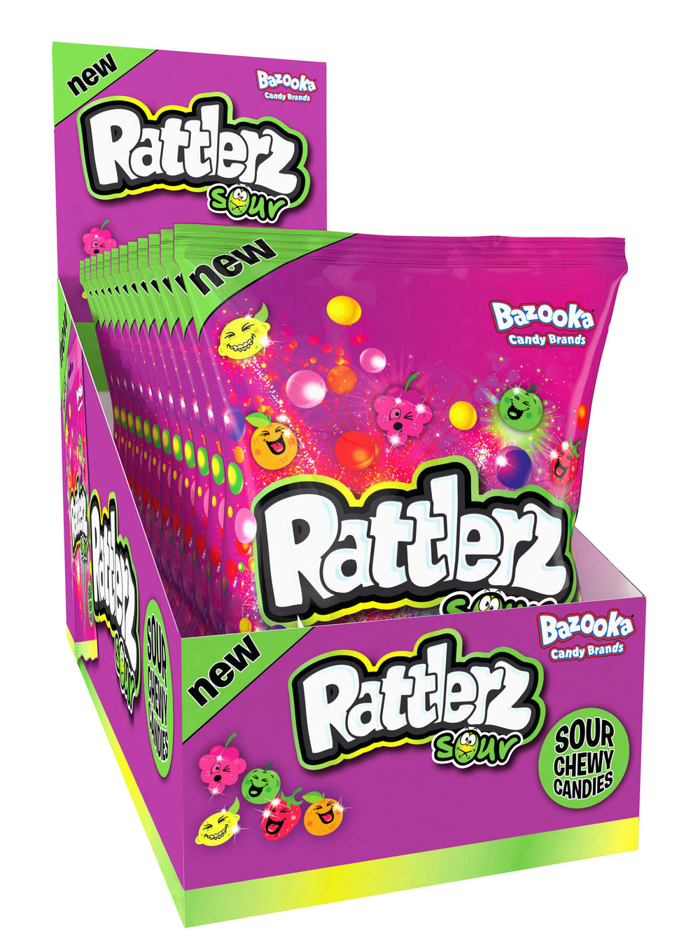 Bazooka Rattlerz Sour 100 g (12 Pack) Exotic Candy Wholesale Montreal Quebec Canada