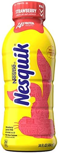 Nesquik Strawberry Lowfat Milk Drink 414 mL (12 Pack) Exotic Drinks Wholesale Montreal Quebec Canada