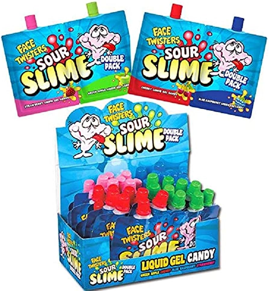 Face Twisters Sour Slime Candy 40 g (18 Pack) Exotic Candy Wholesale Montreal Quebec Canada