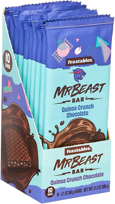 Mr Beast Quinoa Crunch Chocolate Bar 60 g (10 pack) Exotic Candy Wholesale Montreal Quebec Canada