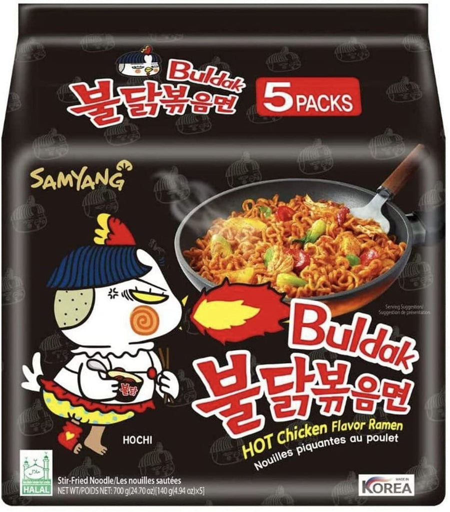 Samyang Buldak Hot Chicken Ramen 5 x 145 g (8 pack) Exotic Snacks Wholesale Montreal Quebec Canada