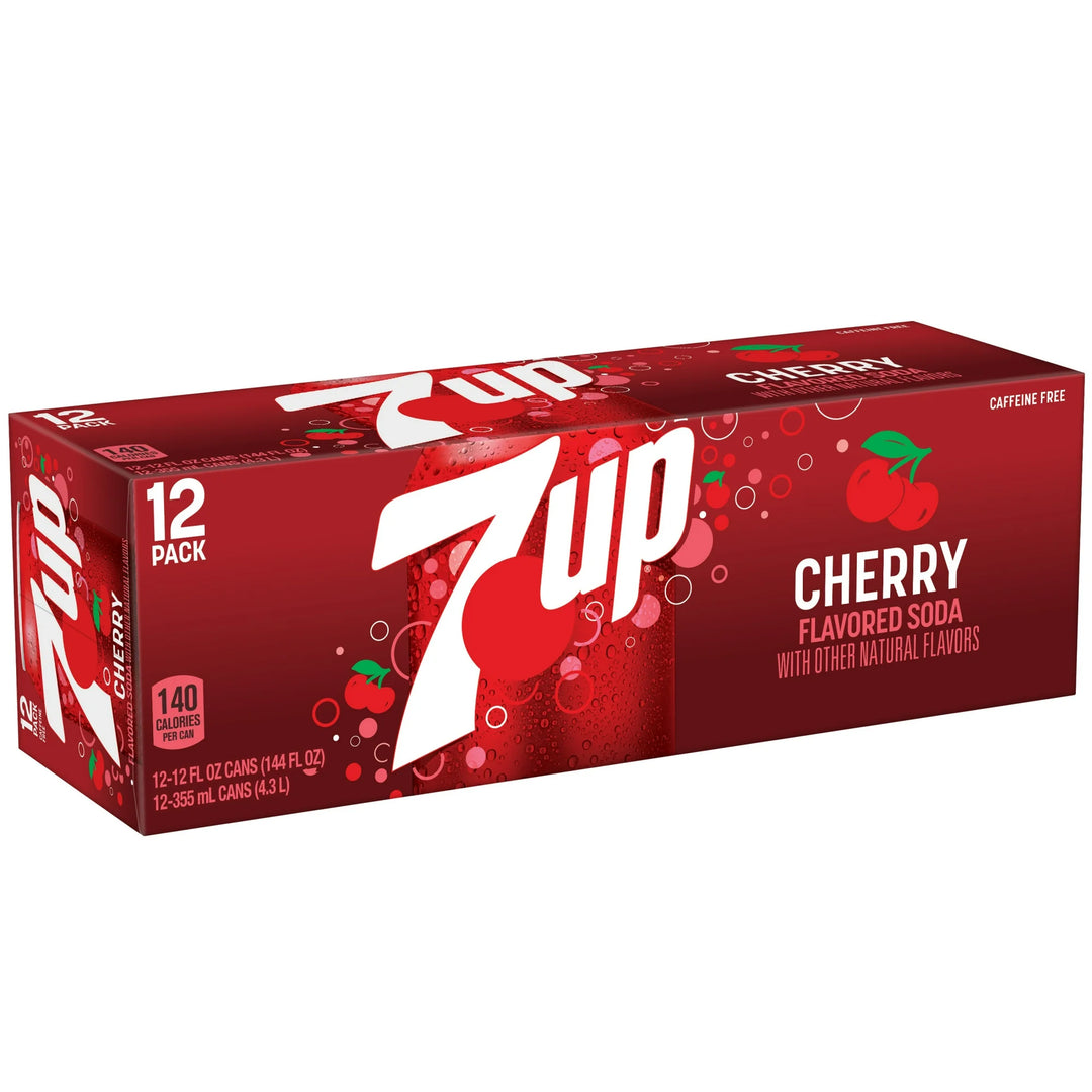 7UP Cherry Can 355 mL (12 Pack) Exotic Soda Wholesale Distribution Montreal Quebec Canada