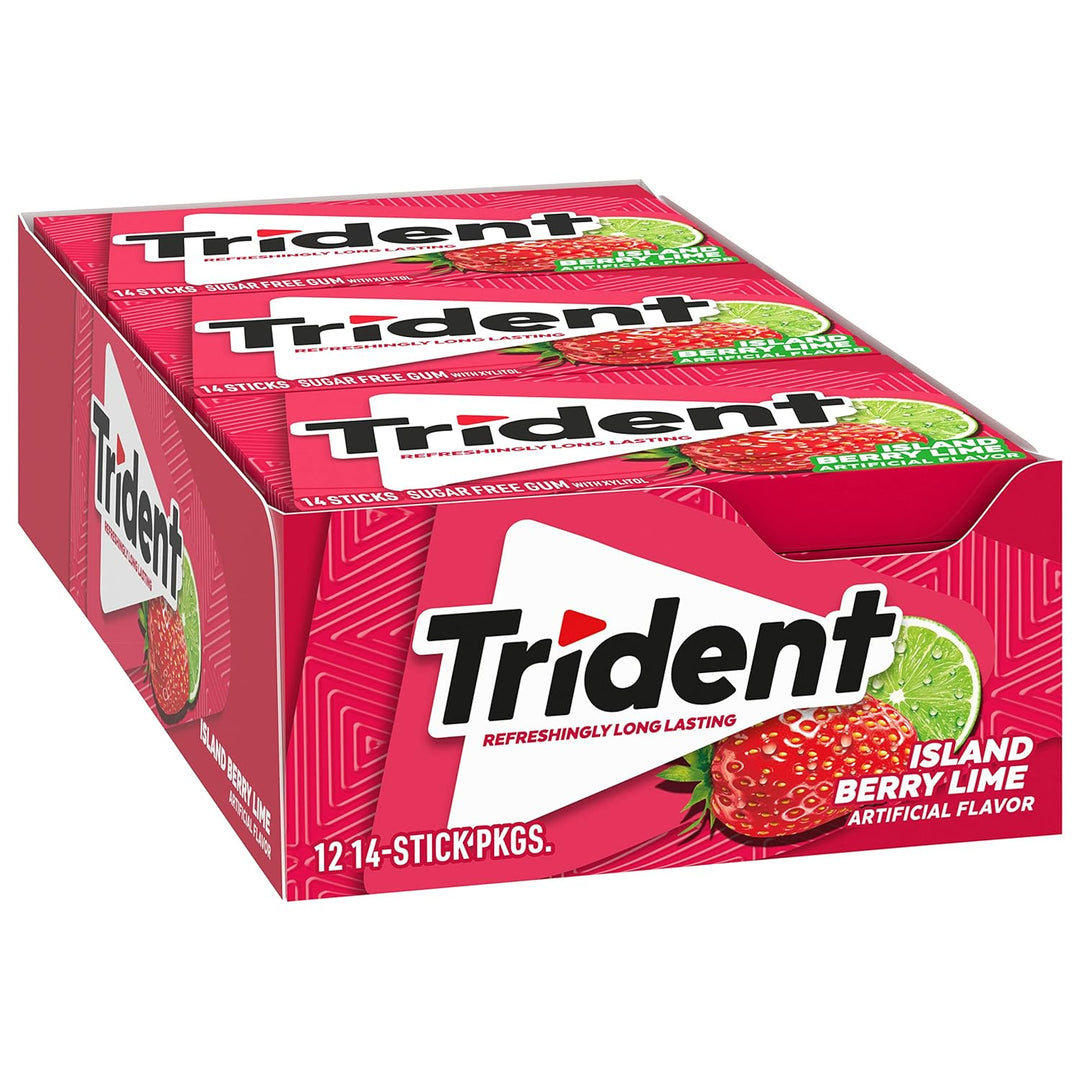 Trident Island Berry Lime 57 g (12 Pack) Exotic Candy Wholesale Montreal Quebec Canada