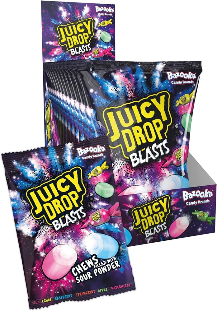 Bazooka Juicy Drop Blasts 120 g (12 Pack) Exotic Candy Wholesale Montreal Quebec Canada 