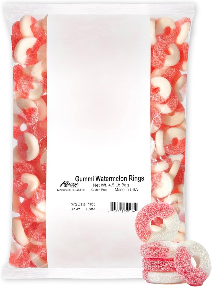 Albanese Bulk Gummi Watermelon Rings 2 kg Exotic Candy Warehouse Montreal Quebec Canada