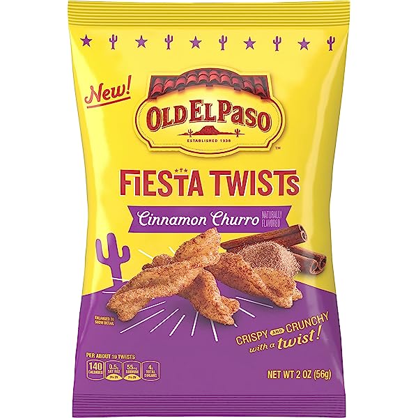 Old El Paso Fiesta Twists Cinnamon Churros 56 G 6 Pack Exotics Wholesale 5548