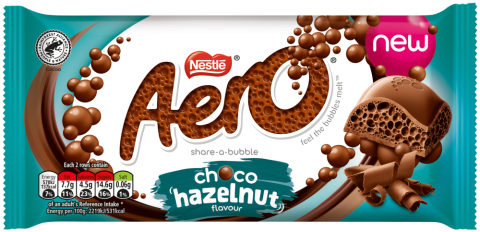 Aero Choco-Hazelnut Sharing Bar 90 g (15 Pack) Exotic Chocolate Wholesale Montreal Quebec Canada