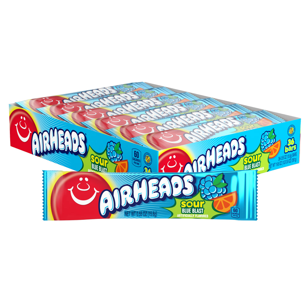 Airheads Singles Sour Blue Blast 15.6 g (36 Pack) Exotic Candy Wholesale Montreal Quebec Canada 