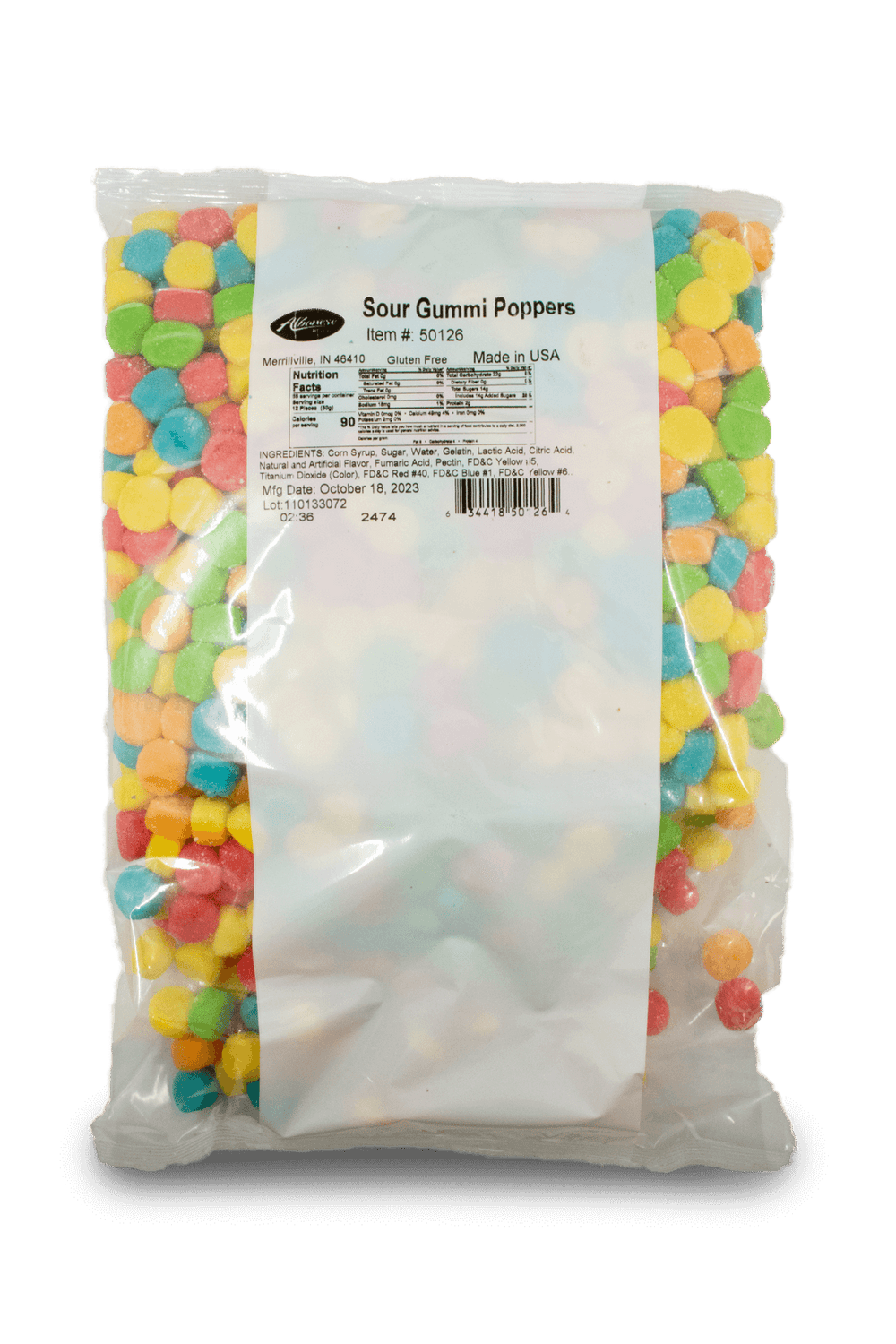 Albanese Bulk Sour Gummi Poppers 2 kg Exotic Candy Warehouse Montreal Quebec Canada