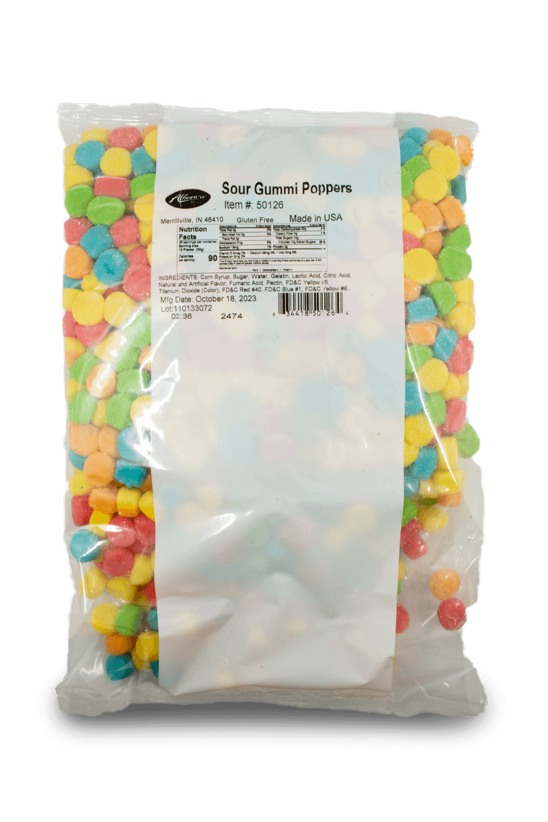 Albanese Bulk Sour Gummi Poppers 2 kg Exotic Candy Warehouse Montreal Quebec Canada