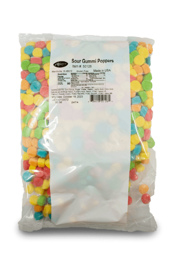 Albanese Bulk Sour Gummi Poppers 2 kg Exotic Candy Warehouse Montreal Quebec Canada