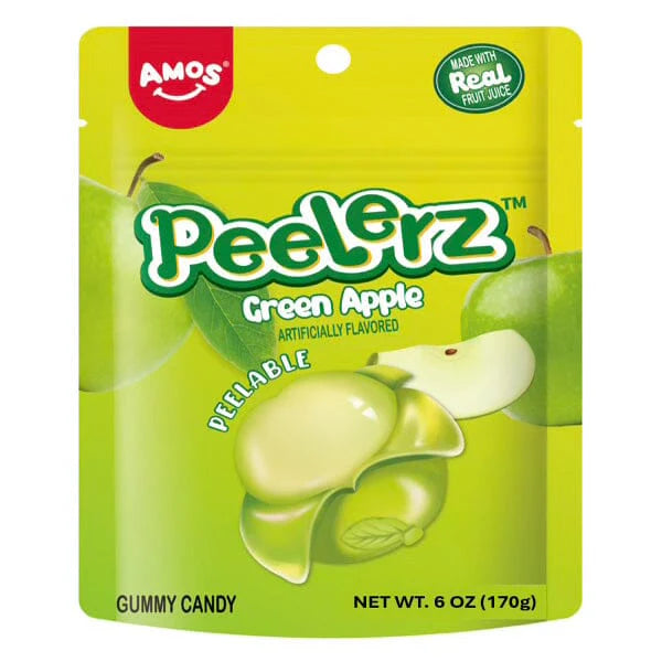 Amos Peelerz Gummy Green Apple 170 g (12 Pack)