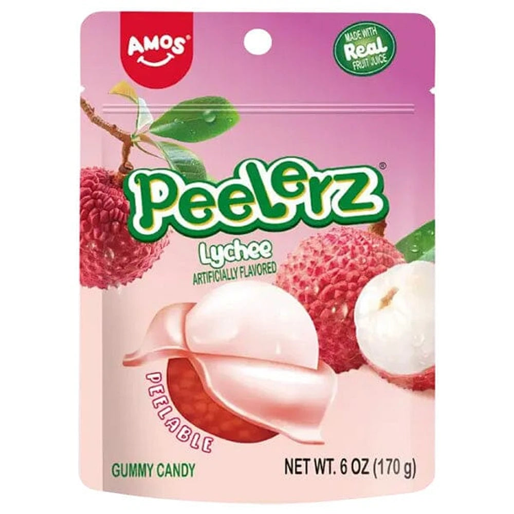 Amos Peelerz Gummy Lychee 170 g (12 Pack) Exotic Candy Wholesale Montreal Quebec Canada