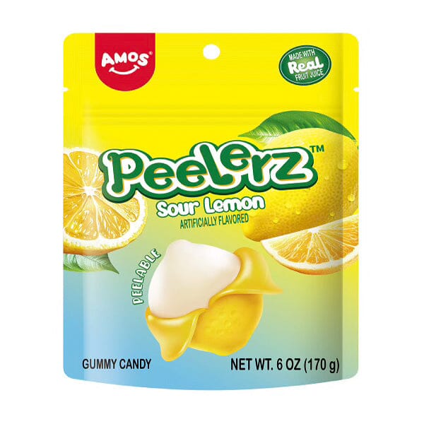 Amos Peelerz Gummy Sour Lemon 170 g (12 Pack) Exotic Candy Wholesale Montreal Quebec Canada