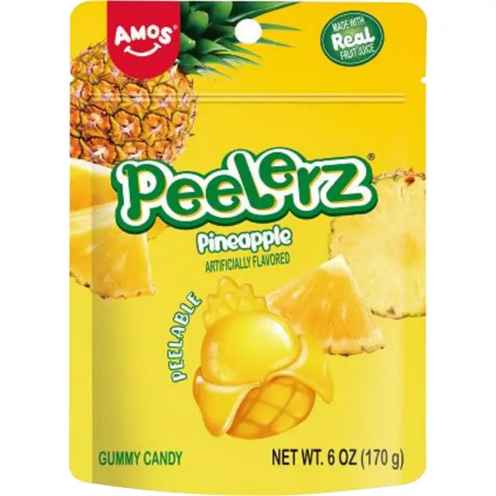 Amos Peelerz Gummy Pineapple 170 g (12 Pack) Exotic Candy Wholesale Montreal Quebec Canada 