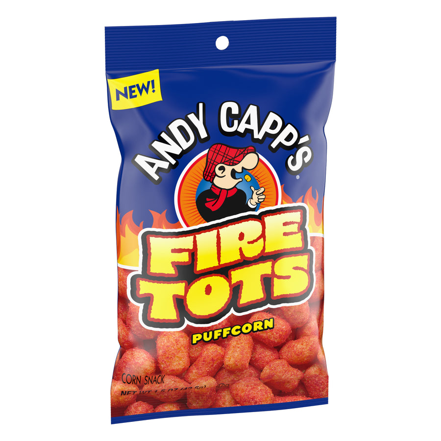 Andy Capp's Fire Tots Puffcorns 42.5 g (12 Pack) Exotic Snacks Wholesale Montreal Quebec Canada
