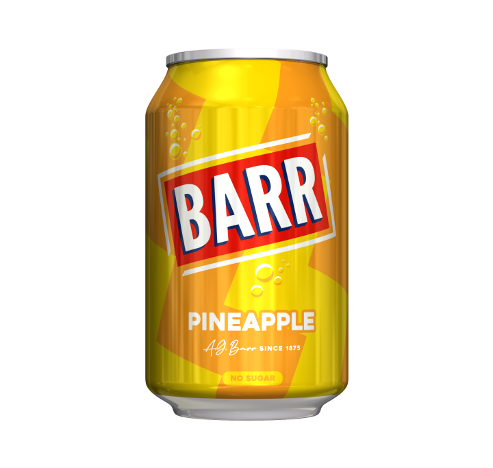 Barr Pineapple 330 mL (24 Pack) Exotic Drinks Wholesale Montreal Quebec Canada