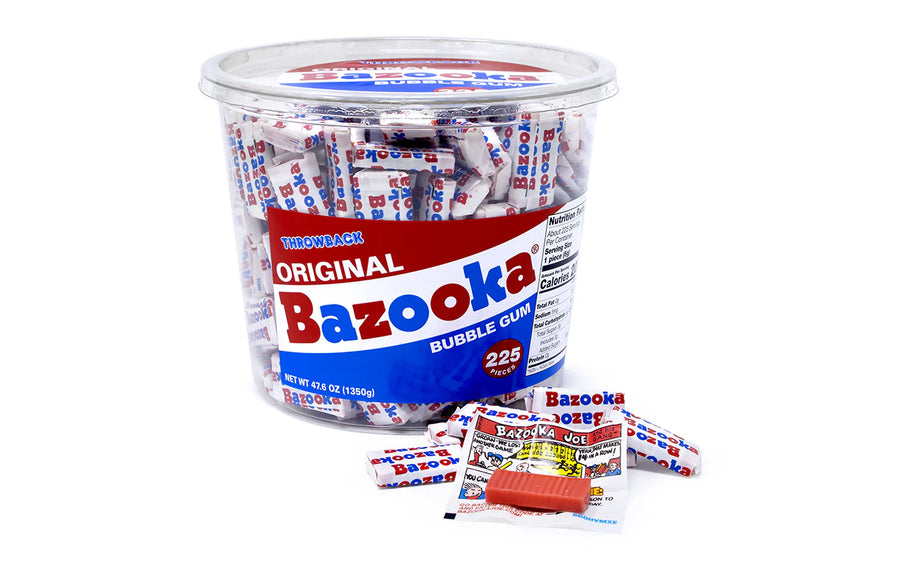 Bazooka Bubble Gum Tub 1.35 kg (225 Pieces) Exotic Candy Wholesale Montreal Quebec Canada