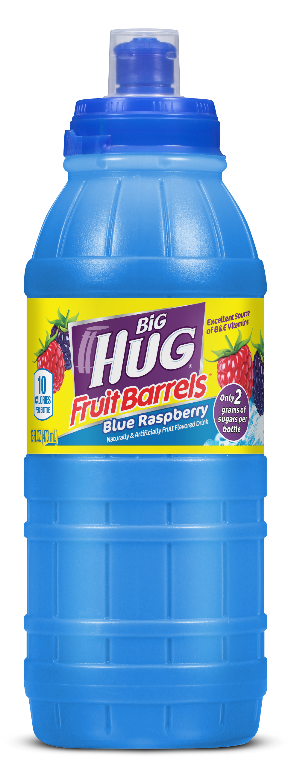 Big Hug Fruit Barrel Blue Raspberry Sports Cap 473 mL (24 Pack) Exotic Drinks Wholesale Montreal Quebec Canada