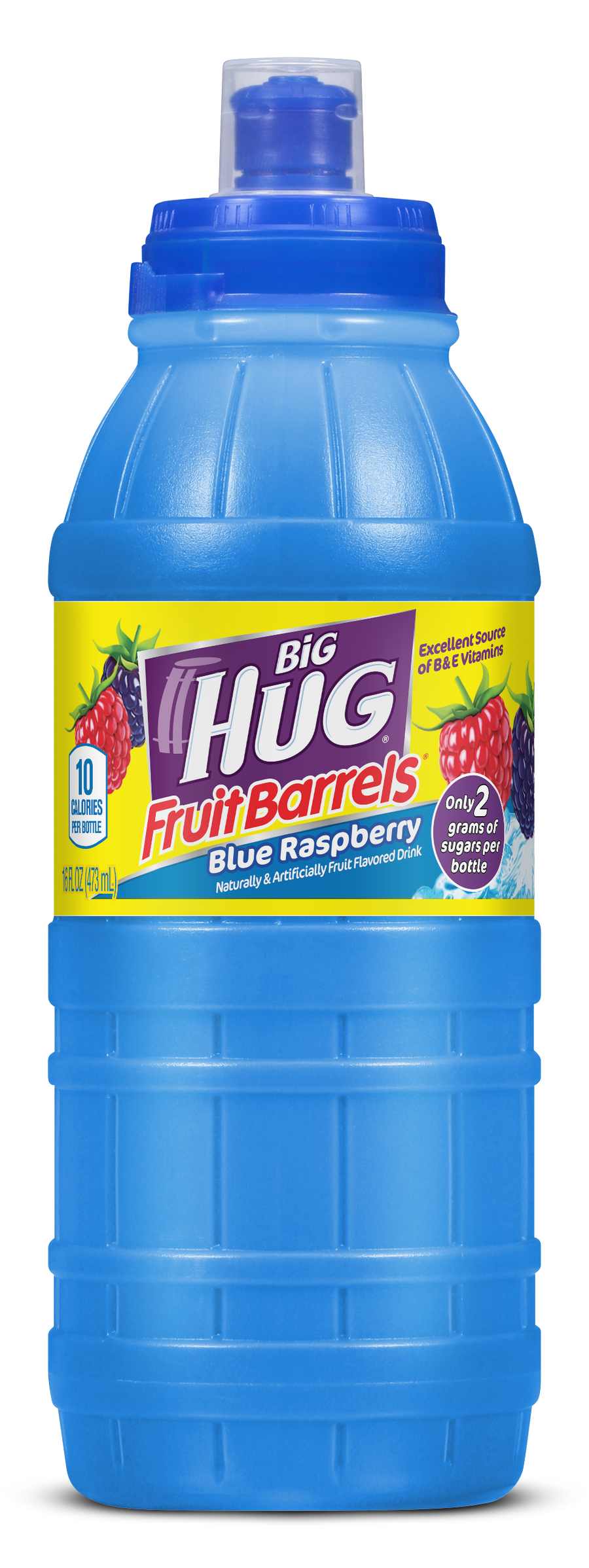 Big Hug Fruit Barrel Blue Raspberry Sports Cap 473 mL (24 Pack) Exotic Drinks Wholesale Montreal Quebec Canada