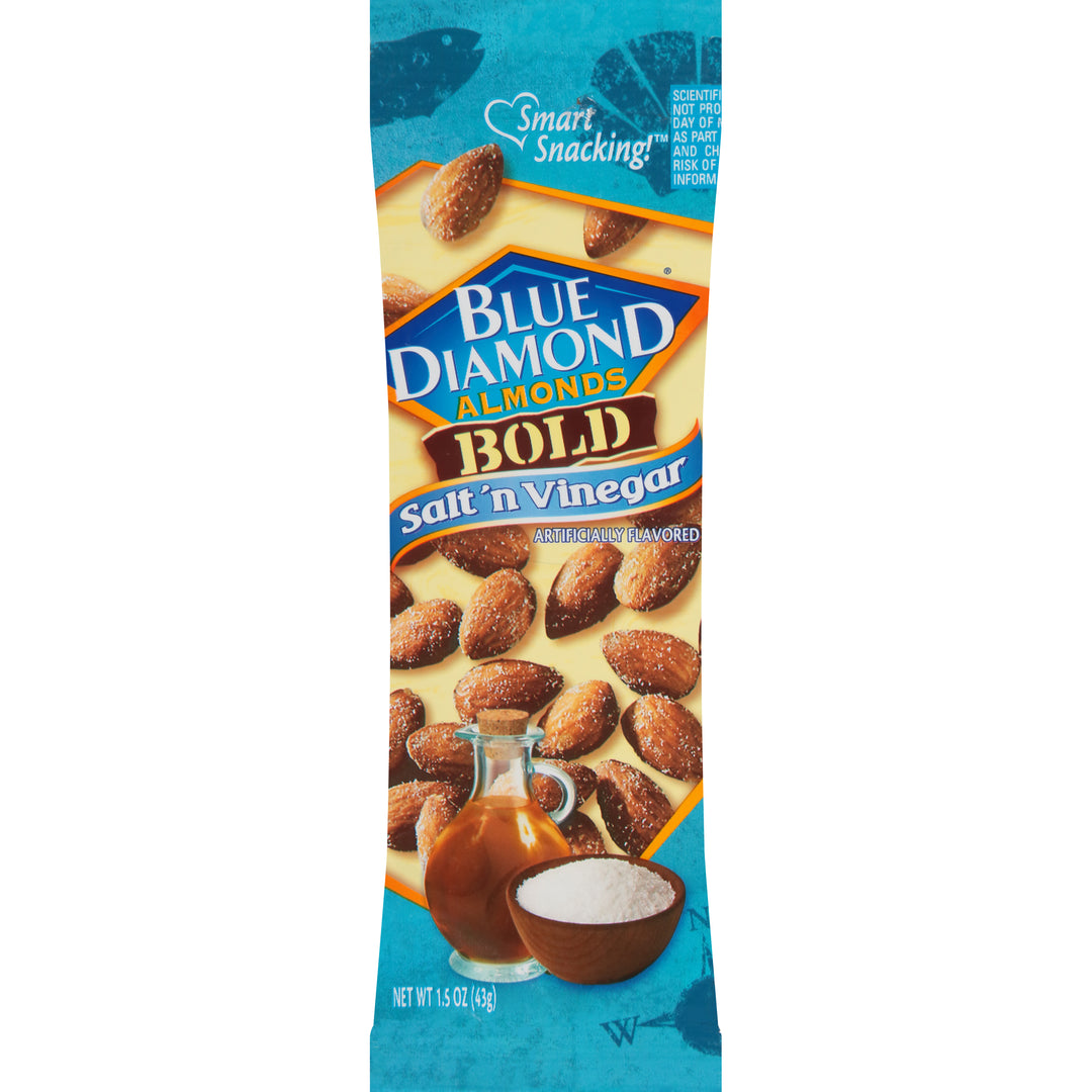 Blue Diamond BOLD Salt 'N Vinegar Almonds 43 g (12 Pack) Exotic Snacks Wholesale Montreal Quebec Canada