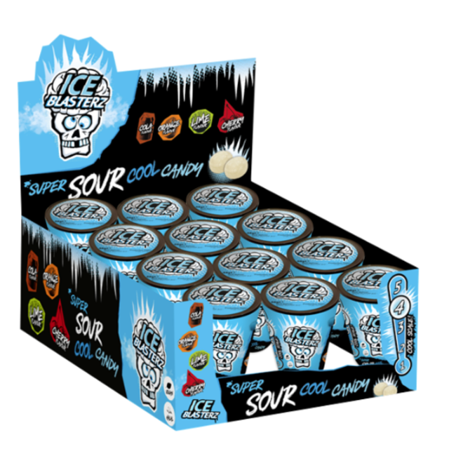 Brain Blasterz Ice Blasterz Tub 48 g (12 Pack) Exotic Candy Wholesale Montreal Quebec Canada