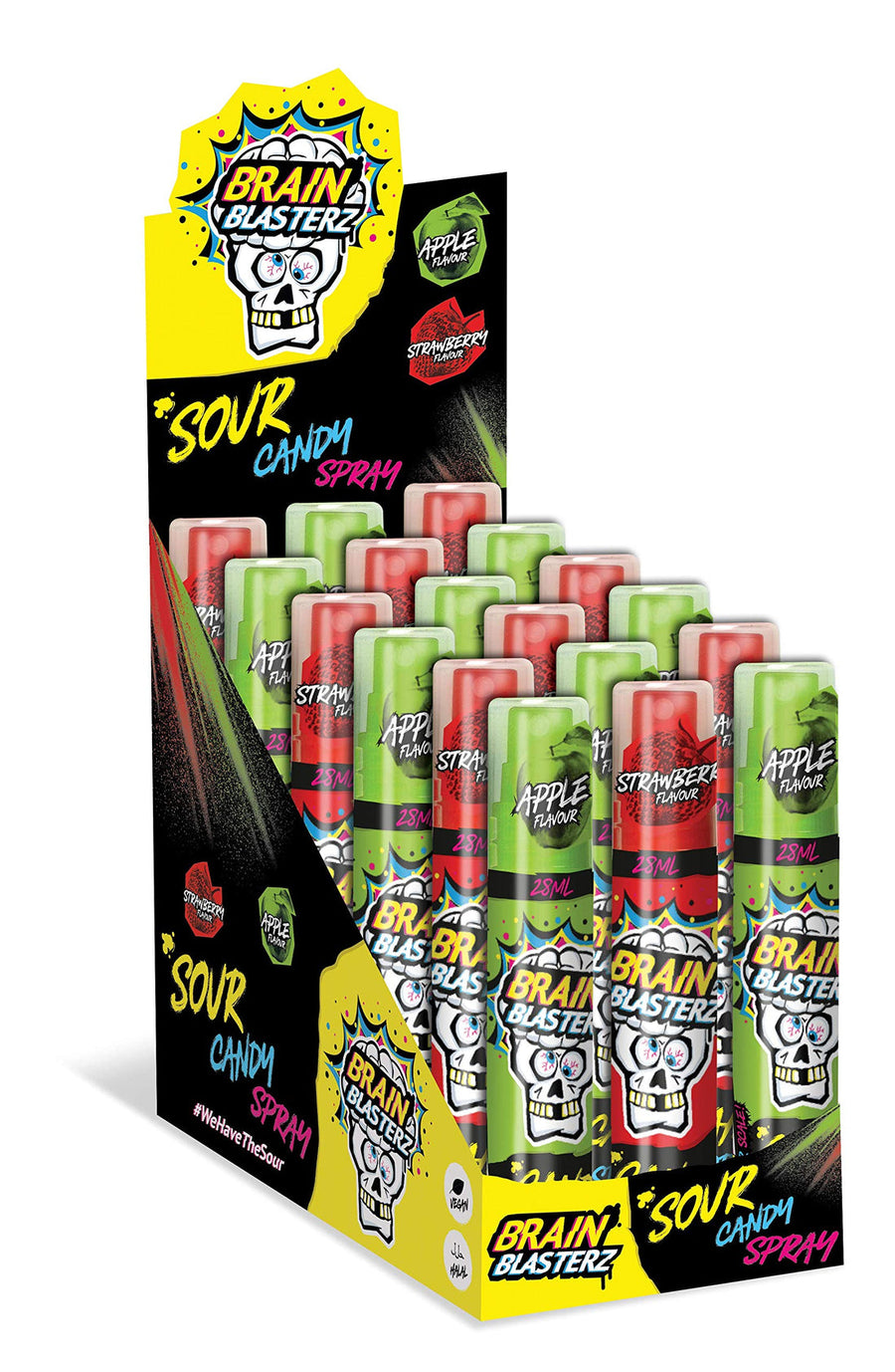 Brain Blasterz Sour Candy Spray 28 mL (18 Pack) Exotic Candy Wholesale Montreal Quebec Canada