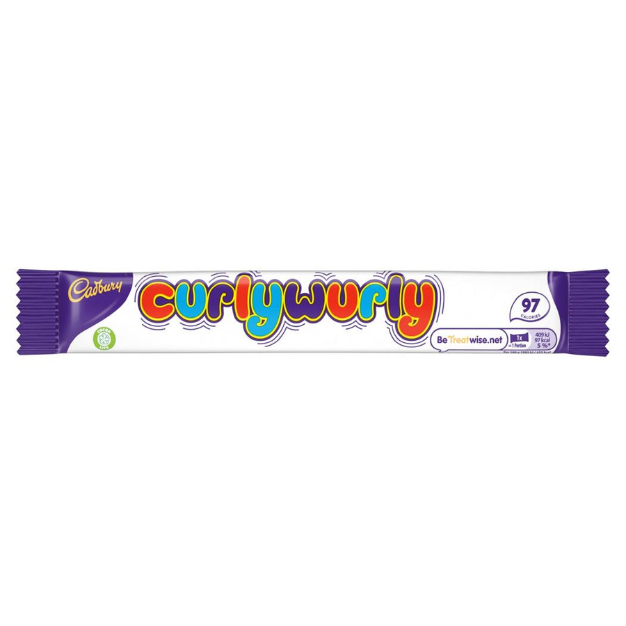 Cadbury Curly Wurly Chocolate Bar 21.5 g (48 Pack) Exotic Chocolate Wholesale Montreal Quebec Canada