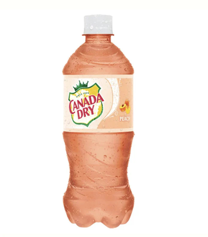 Canada Dry Peach 591 mL (24 Pack) Exotic Soda Wholesale Distribution Montreal Quebec Canada