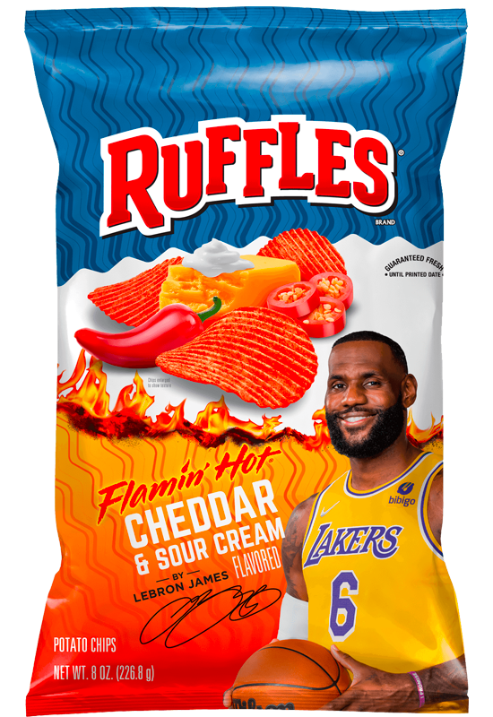 Ruffles Flamin' Hot Cheddar & Sour Cream 60.2 g (24 Pack) Exotic Snacks Wholesale Montreal Quebec Canada