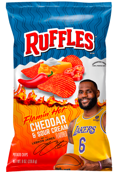 Ruffles Flamin' Hot Cheddar & Sour Cream 60.2 g (24 Pack) Exotic Snacks Wholesale Montreal Quebec Canada