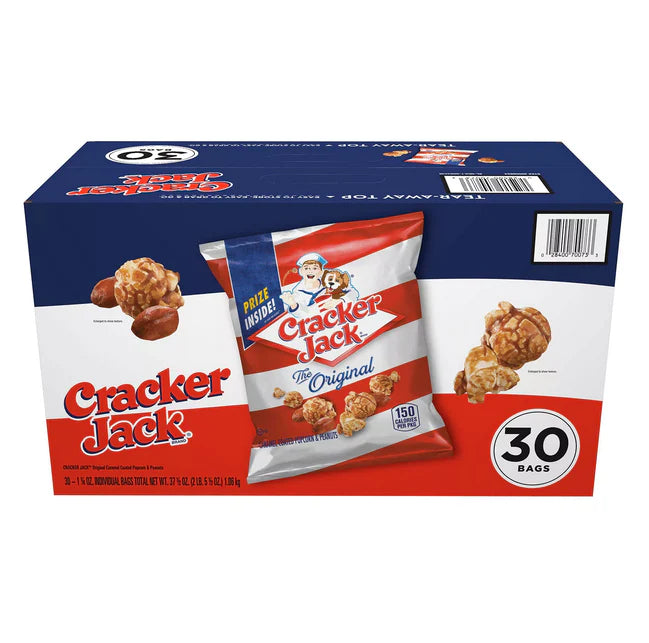 Cracker Jack Original Caramel Coated Popcorn and Peanuts 35.4 g (30 Pack) Exotic Snacks Wholesale Montreal Quebec Canada