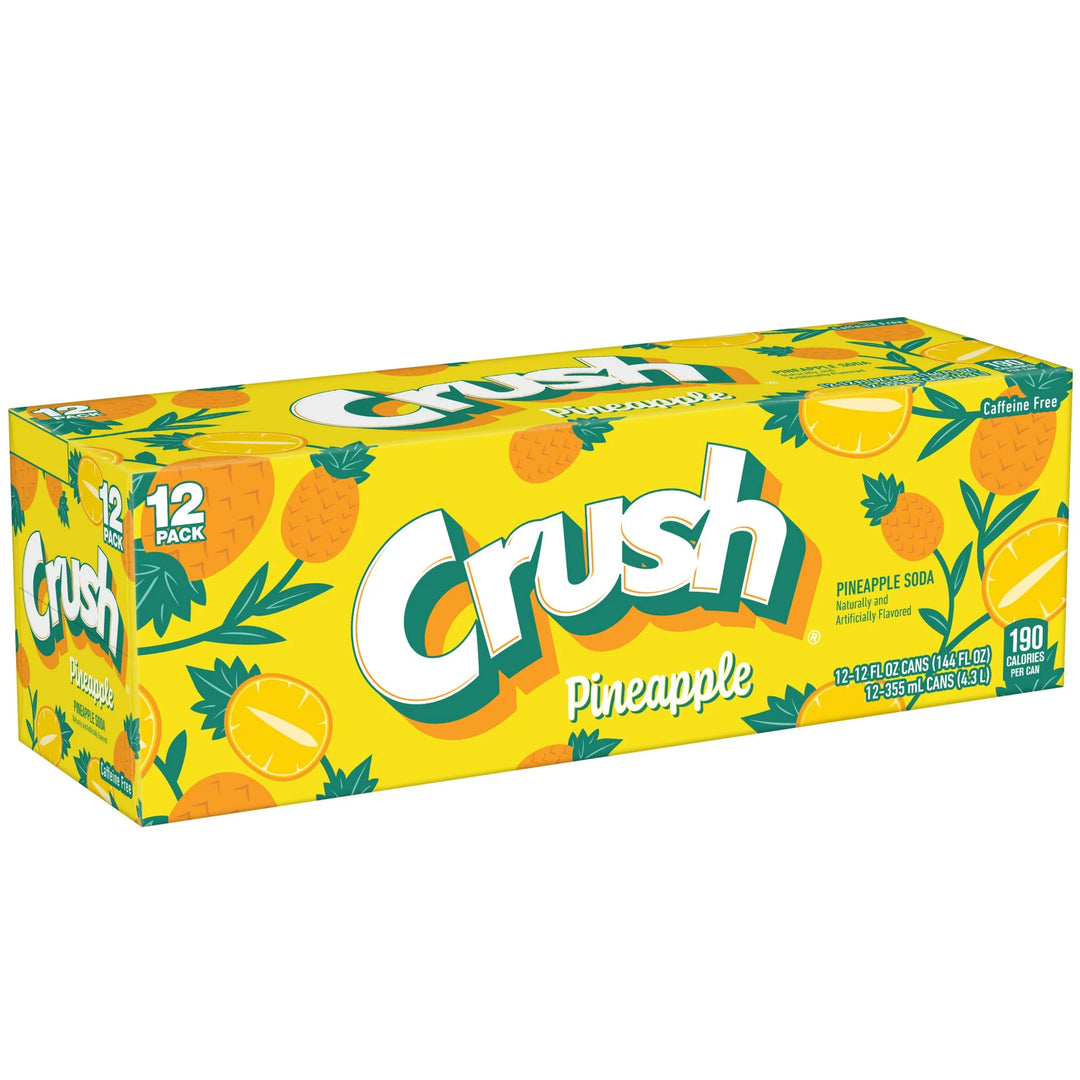 Crush Pineapple Soda 355 mL (12 Pack) Exotic Soda Wholesale Distribution Montreal Quebec Canada