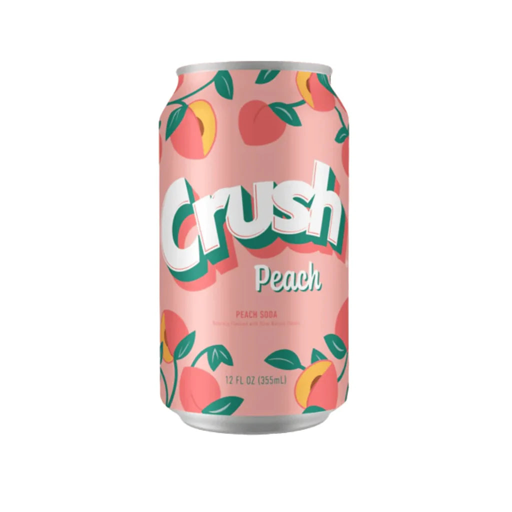 Crush Peach Soda 355 mL (12 Pack) Exotic Soda Wholesale Distribution Montreal Quebec Canada