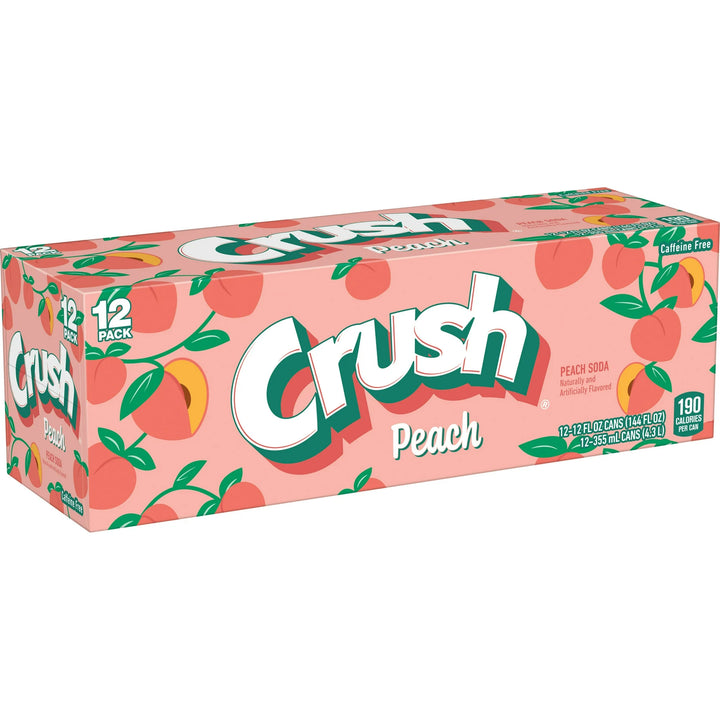 Crush Peach Soda 355 mL (12 Pack) Exotic Soda Wholesale Distribution Montreal Quebec Canada