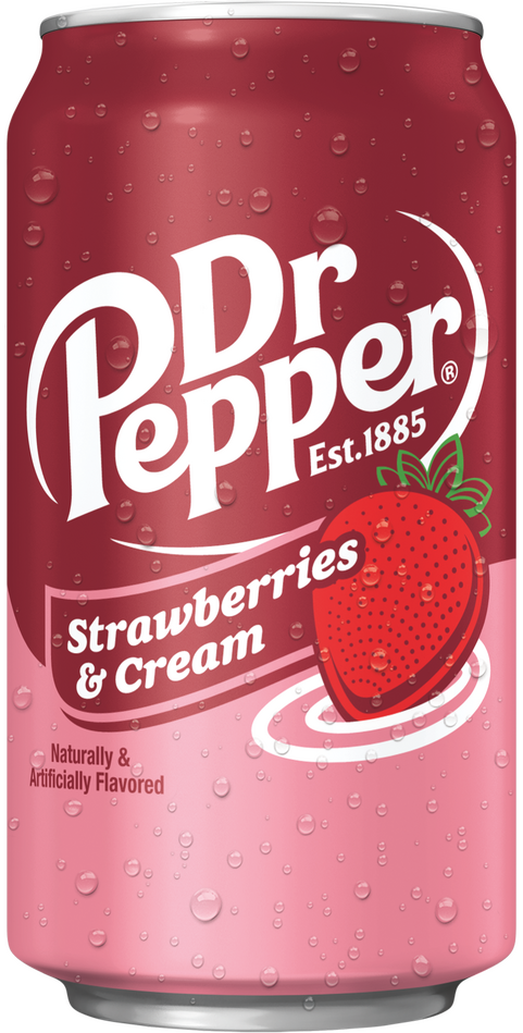 Dr Pepper Strawberries & Cream 355 mL (12 Pack) Exotic Soda Wholesale Distribution Montreal Quebec Canada