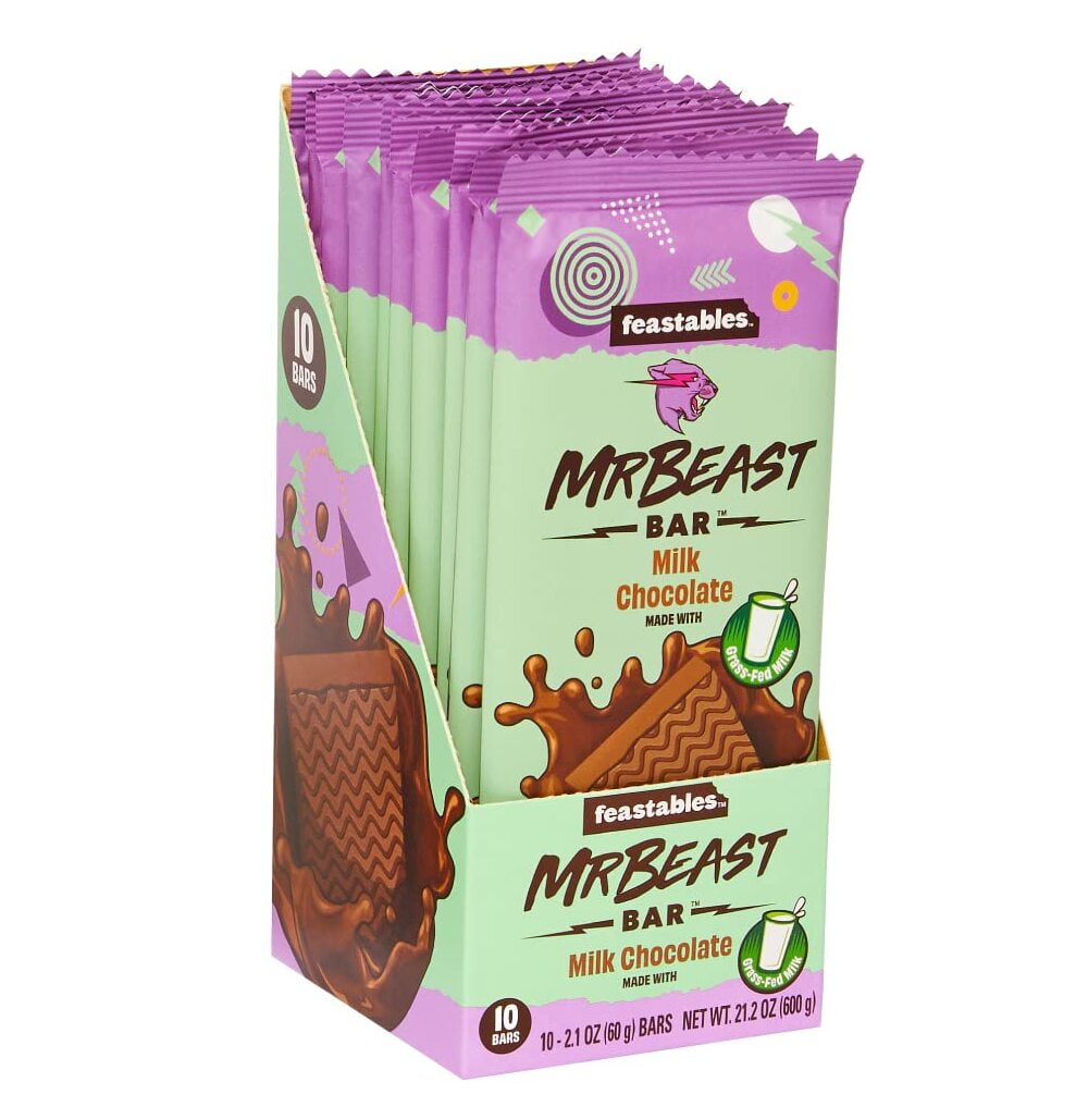 Mr Beast Milk Chocolate Bar 60 g (10 pack)  Exotic Candy Wholesale Montreal Quebec Canada