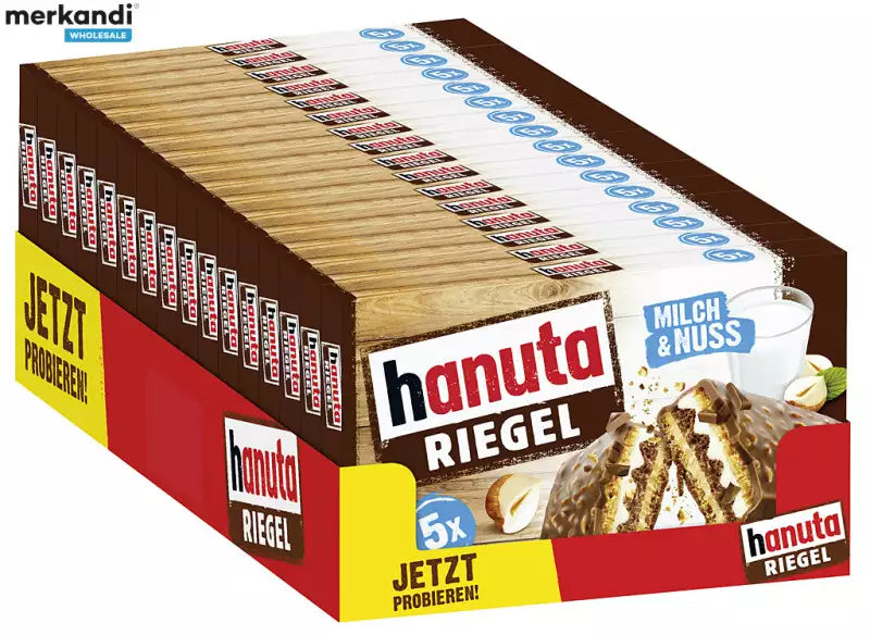 Ferrero Hanuta Riegel 34.5 g (5 Units) 16 Pack Exotic Snacks Wholesale Montreal Quebec Canada