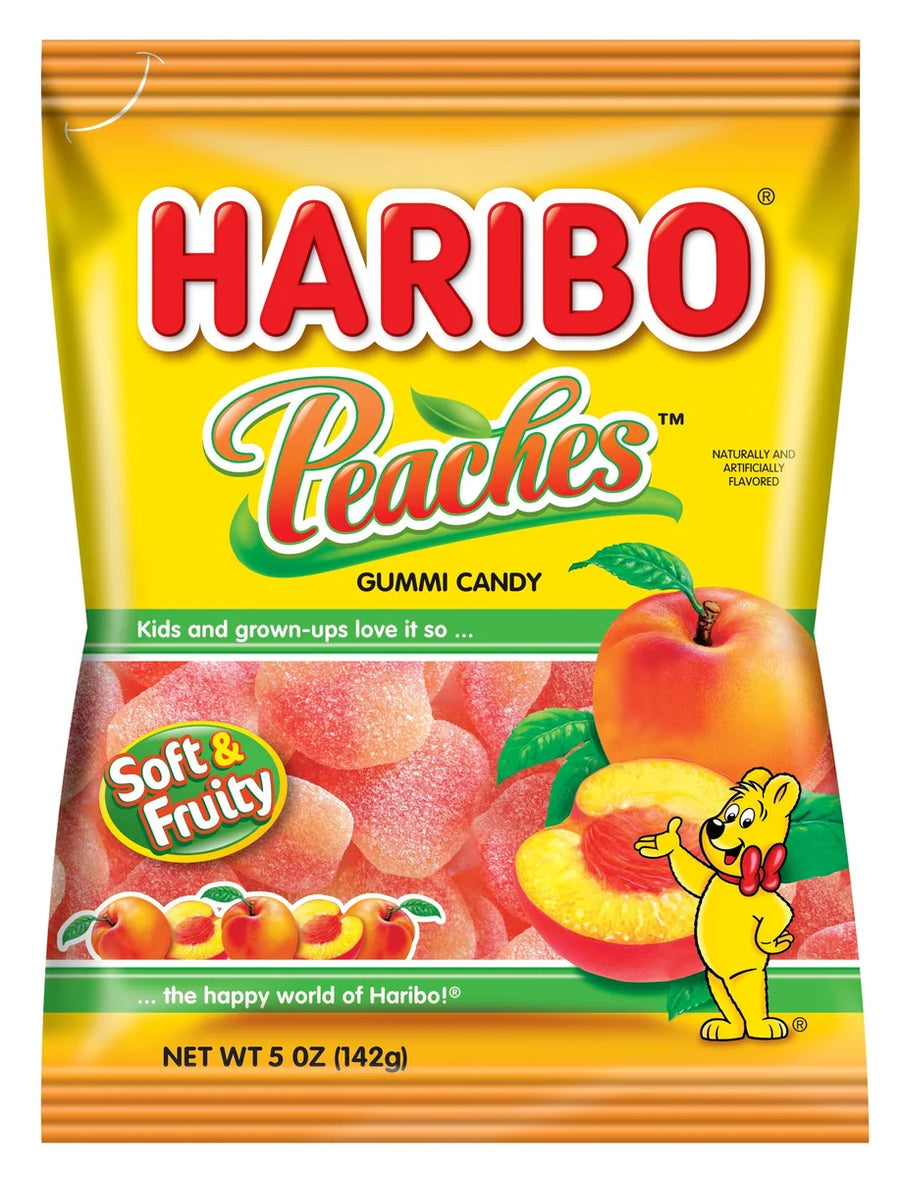 Haribo Peaches 142 g (12 Pack) Exotic Candy Wholesale Montreal Quebec Canada