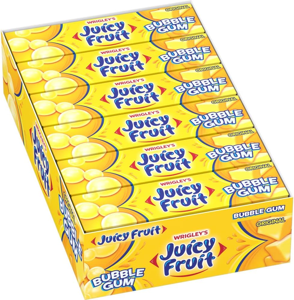 Juicy Fruit Original Bubble Gum 40 g (18 Pack) Exotic Candy Wholesale Montreal Quebec Canada