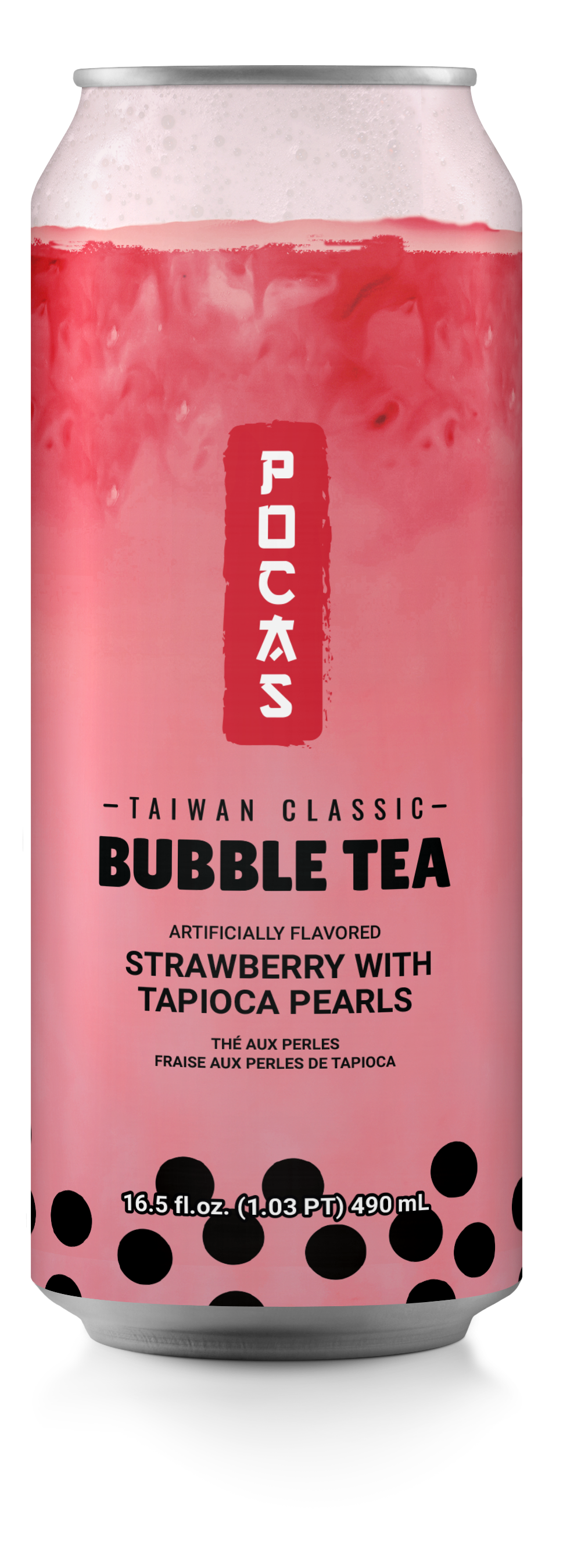 Pocas Bubble Tea Strawberry 490 ml (24 Pack) Exotic Drinks Wholesale Montreal Quebec Canada