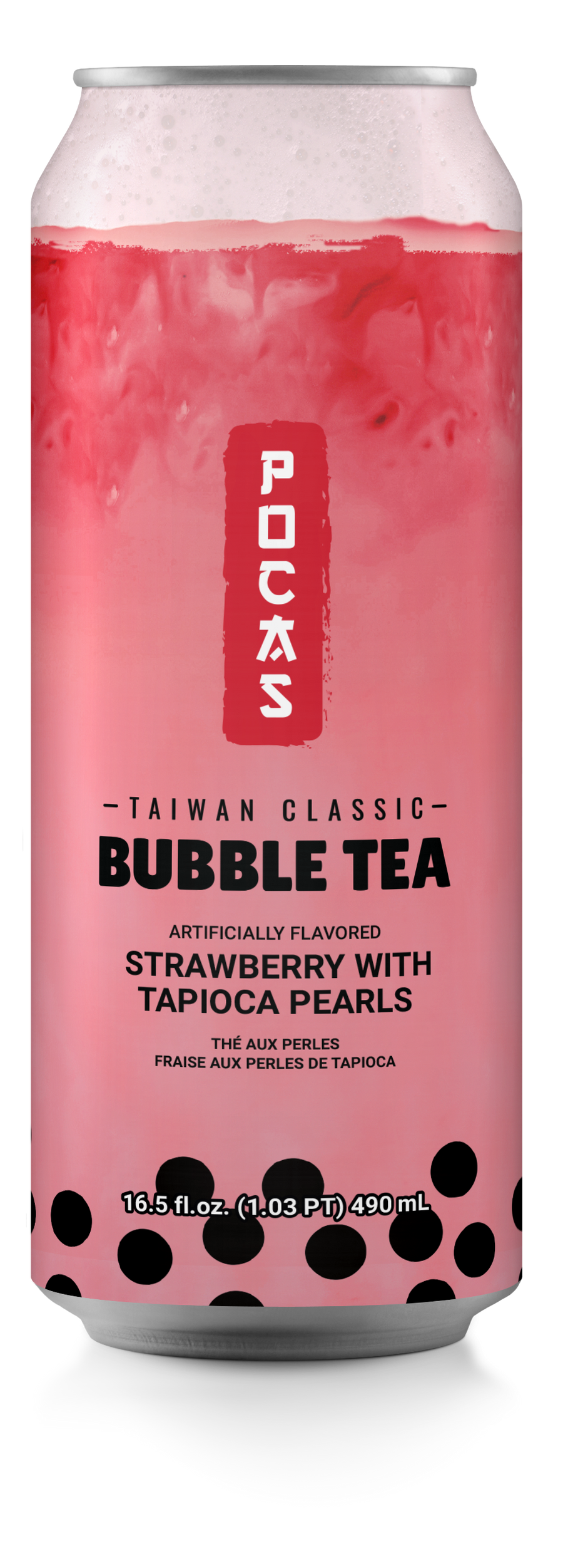 Pocas Bubble Tea Strawberry 490 ml (24 Pack) Exotic Drinks Wholesale Montreal Quebec Canada